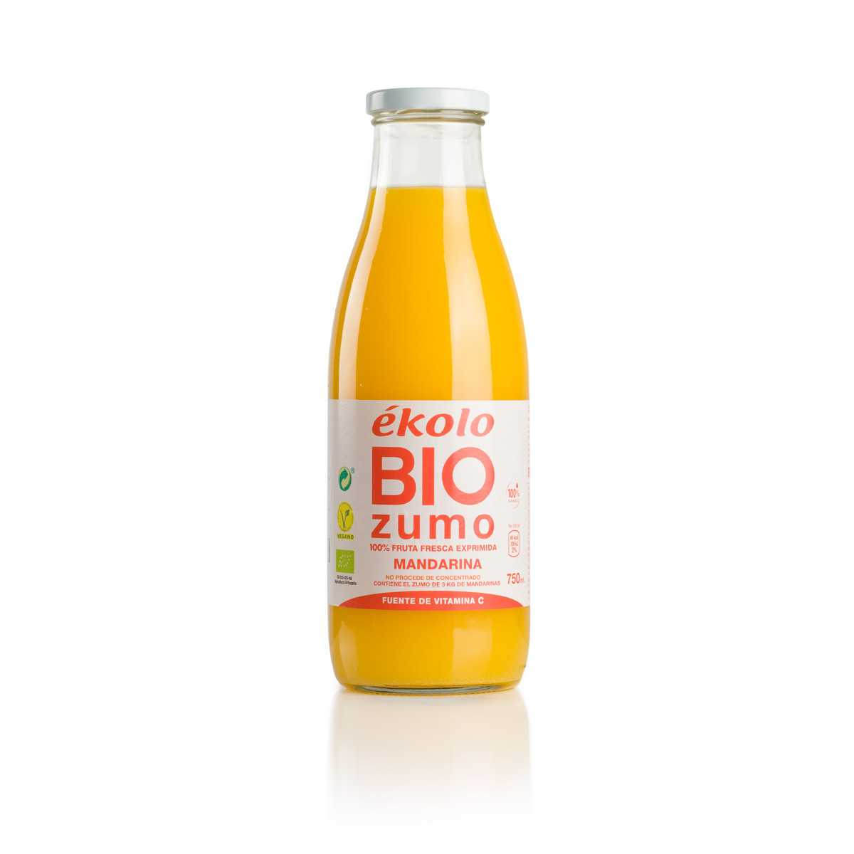 Jus de mandarine bio 100 % pressé Ékolo 750 ml