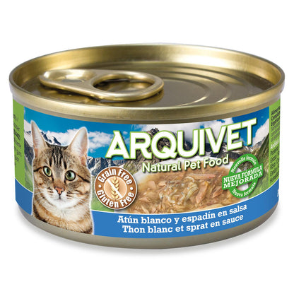 White tuna and sprat in sauce Arquivet 80 g Wet cat food