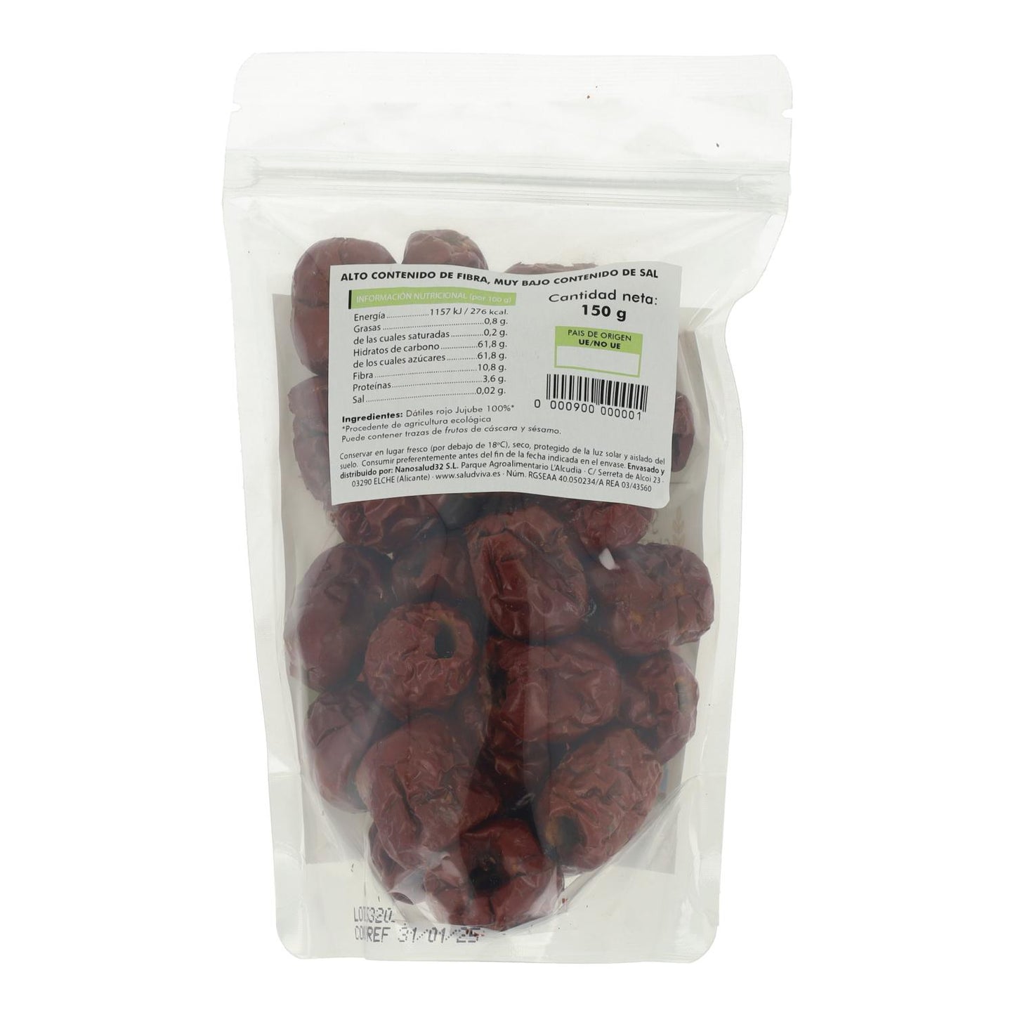 Jujube (rote Dattel) ECO 150 g, Salud Viva