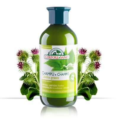 Shampoo per capelli grassi con ortica, amamelide e lime Corpore Sano 300 ml