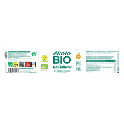 Wyprodukowane w 100% z jabłek bez cukru BIO Ékolo 350 g