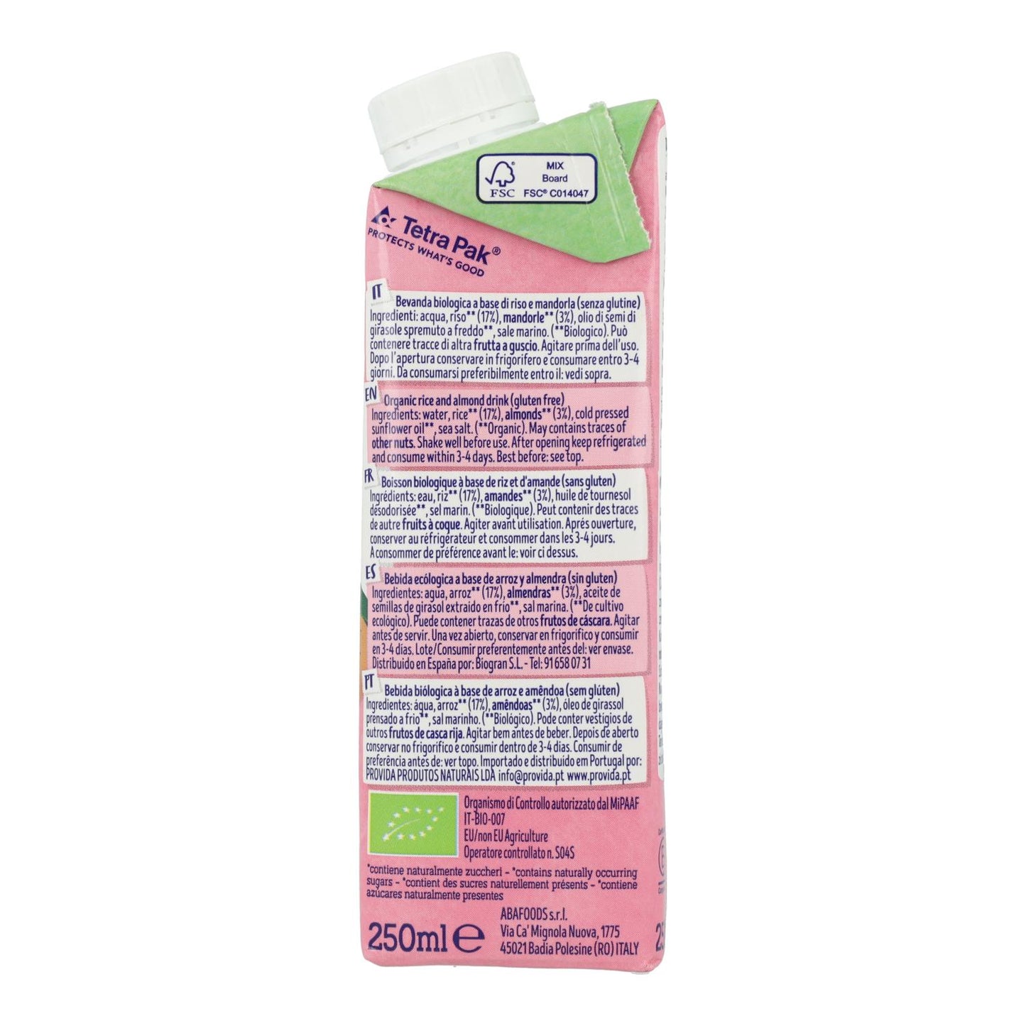 Bevanda di riso e mandorle biologica Isola BIO 250 ml