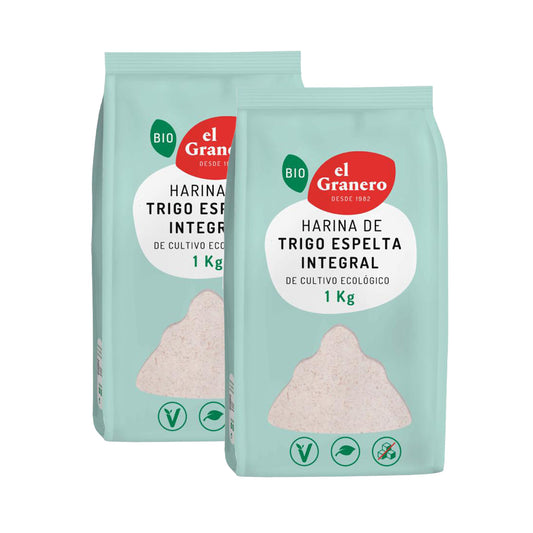 2er-Pack Bio-Dinkelvollkornmehl El Granero 1 kg