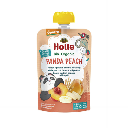 PANDA PEACH – brzoskwinia, morela, banan i orkisz (od 8. miesiąca życia) Eco/Dem Holle 100 g