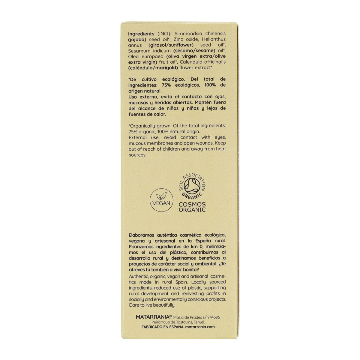 Matarrania Organic Fluid Sunscreen SPF 30, 100 ml