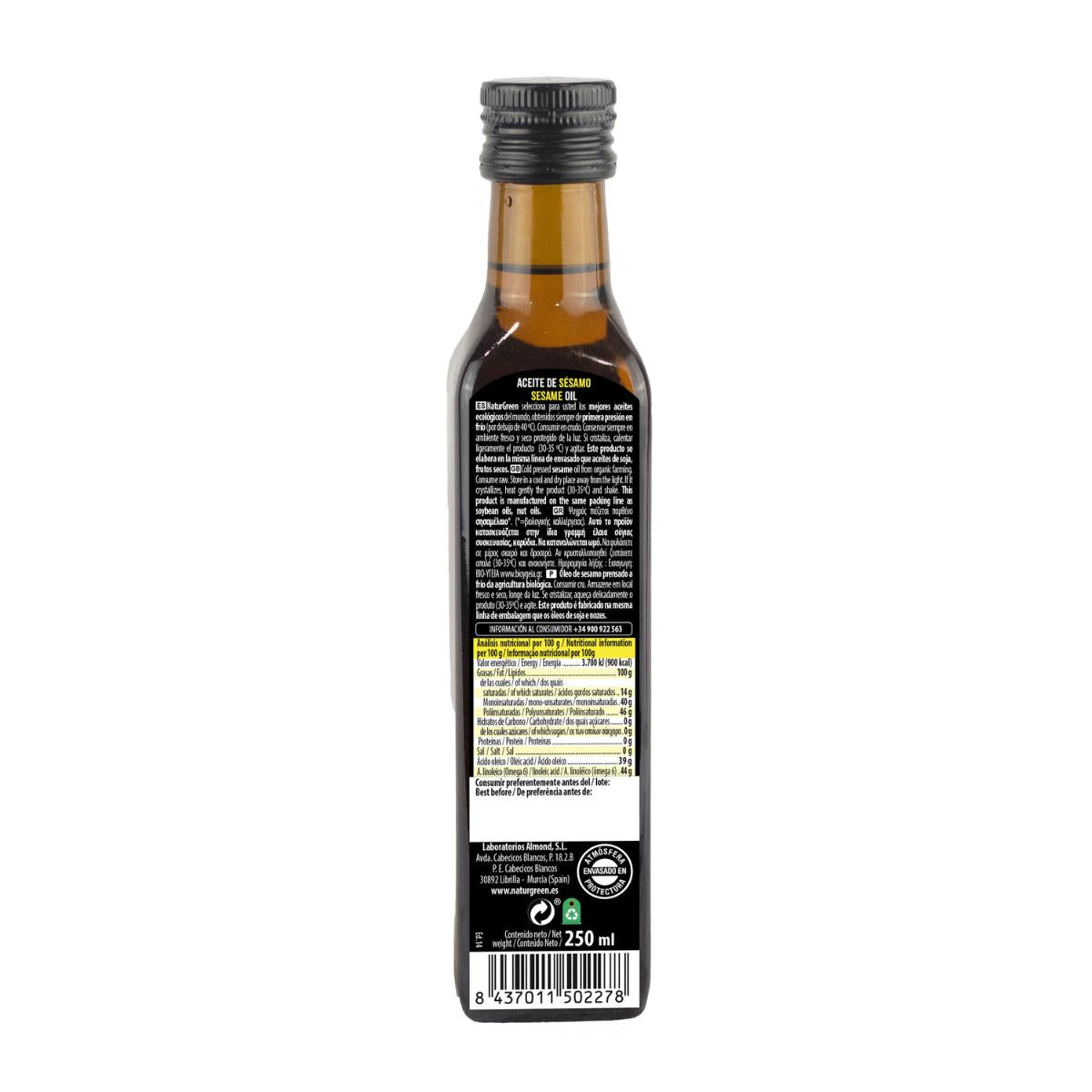 Huile de sésame BIO NaturGreen. 500 ml