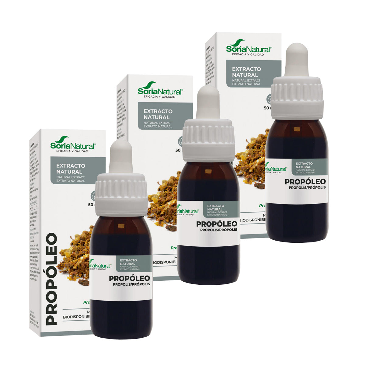 Confezione da 3 estratti di propoli XXI Soria Natural 50 ml