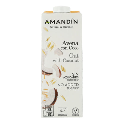 Pack 6 x Bebida de Avena con Coco Amandín 1 L