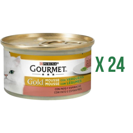 Pack 24 x GOURMET GOLD Mousse Aliment humide Canard & Épinards 85 g