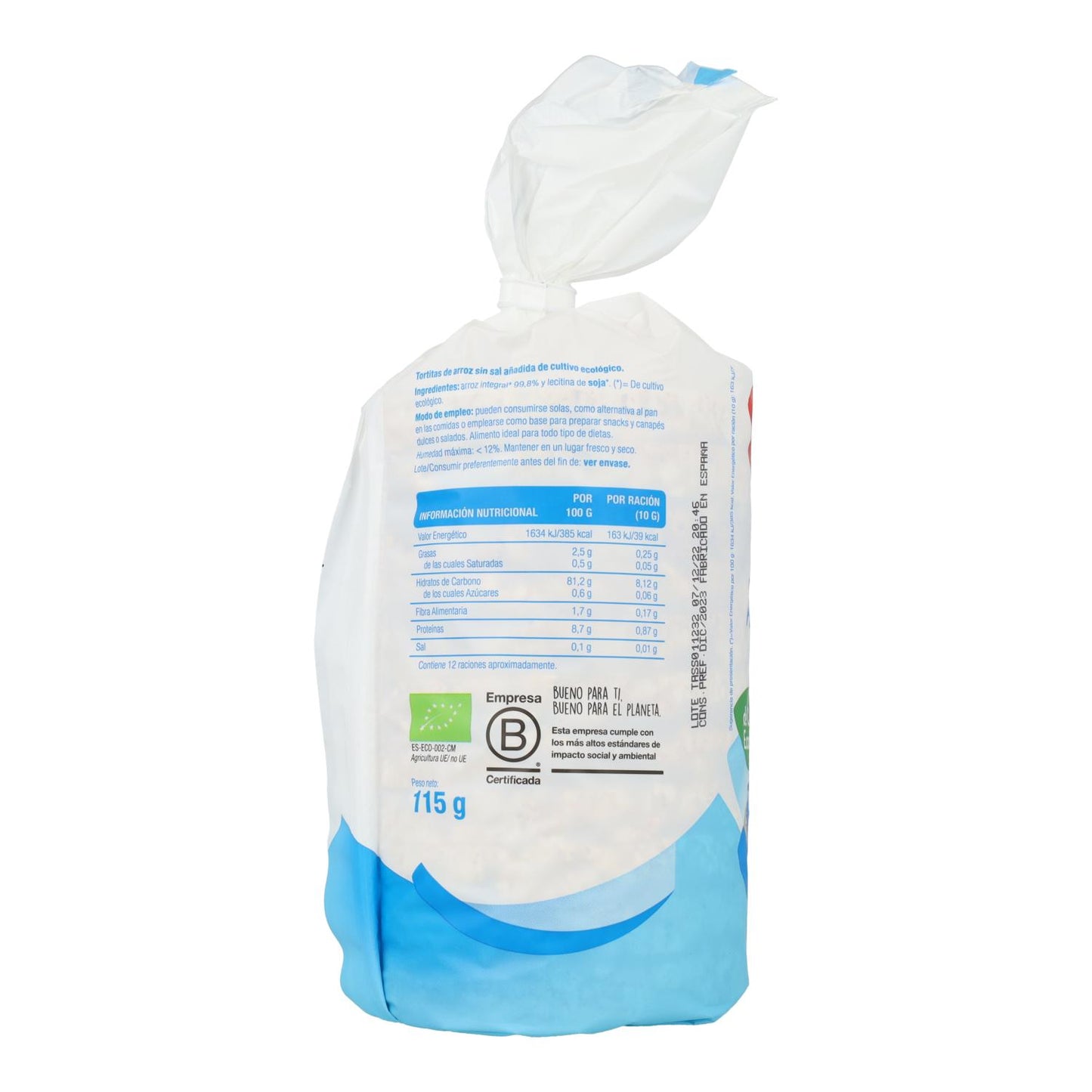 Crêpes de riz sans sel El Granero, 115 g