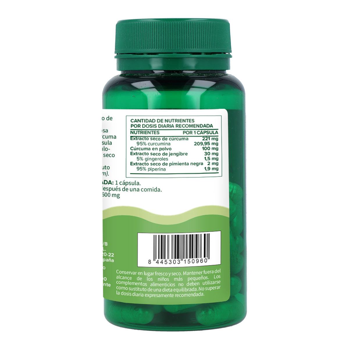 Curcumin forte Kurkuma mit schwarzem Pfeffer Planeta Huerto 60 Gemüsekapseln
