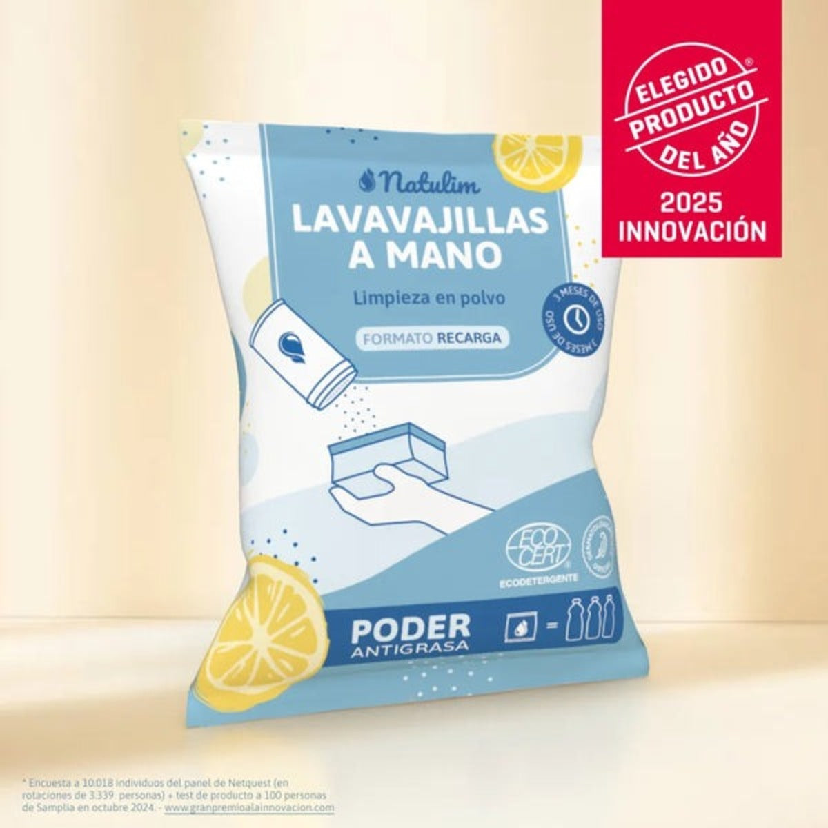 Proszek do ręcznego mycia naczyń cytrynowy Natulim 250 g
