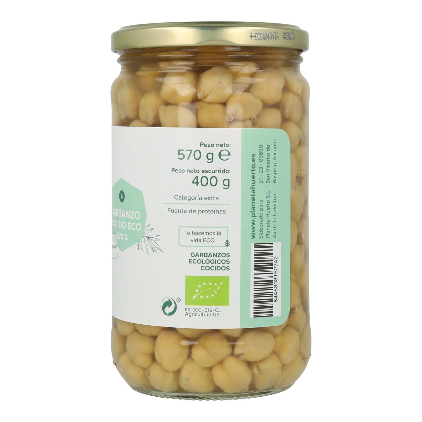 Opakowanie 3x Ciecierzyca gotowana ECO Planeta Huerto 570 g
