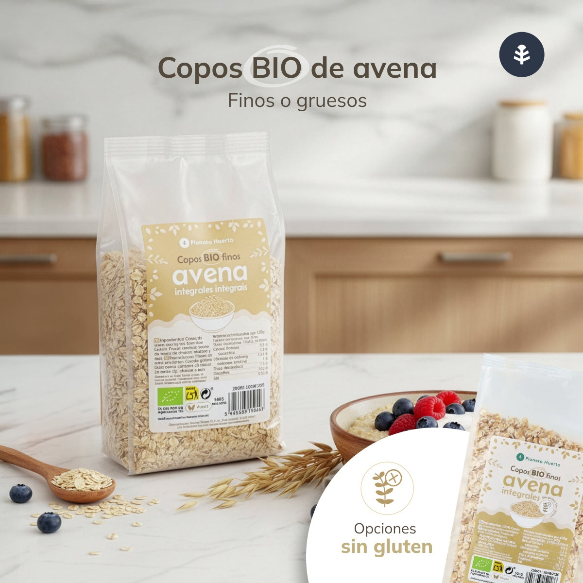 Fiocchi d'avena integrali grossolani ECO Planeta Huerto