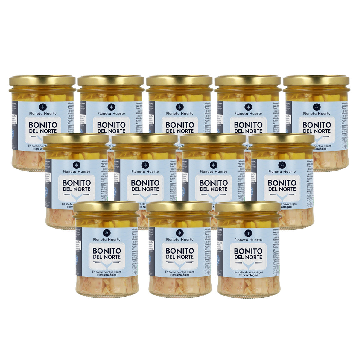 Opakowanie 12x Bonito del Norte w oliwie z oliwek ECO Planeta Huerto 200 g
