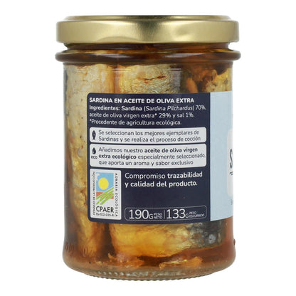Zestaw 12x Sardynki w oliwie z oliwek extra virgin ECO Planeta Huerto 190 g