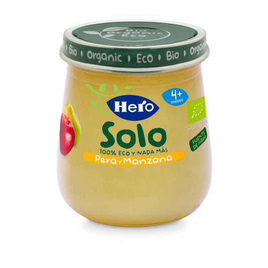 Glas Birne und Apfel Eco 120 g Hero Solo