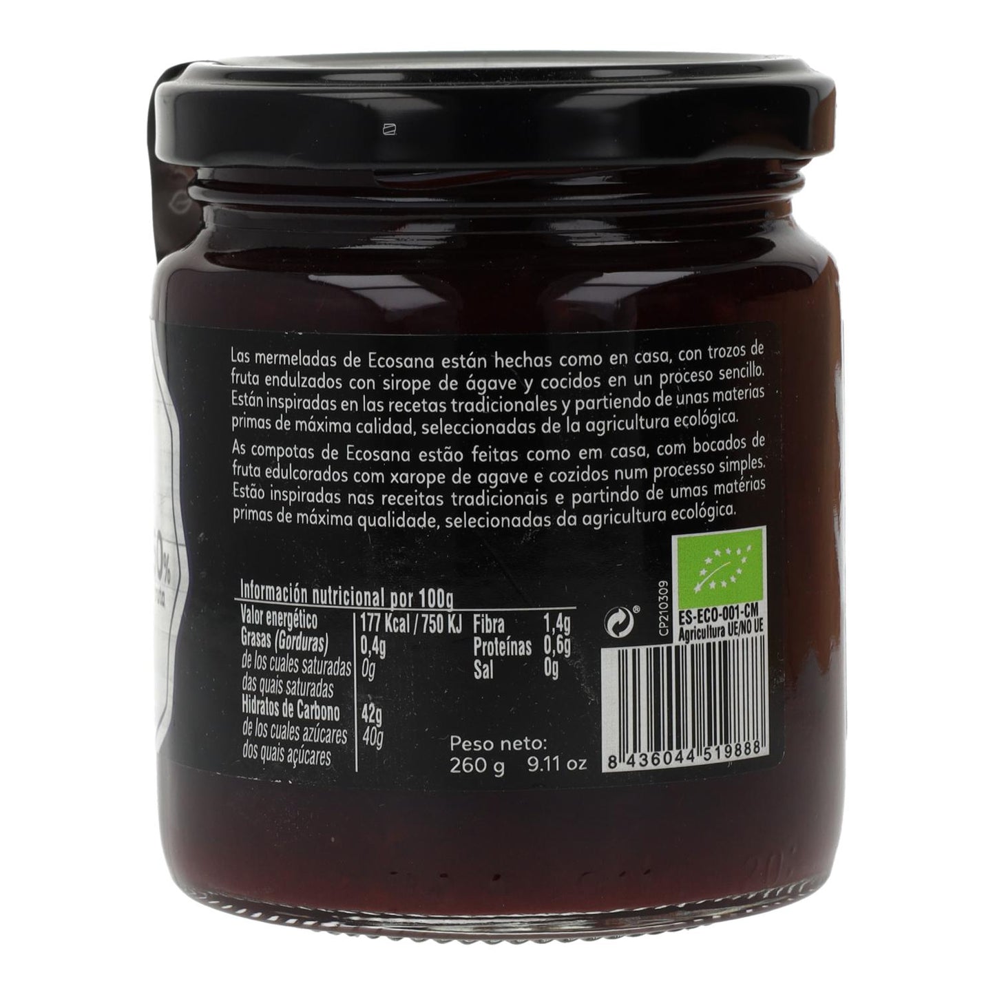Ecosana Organic Sugar-Free Blackberry Extra Jam 260 g