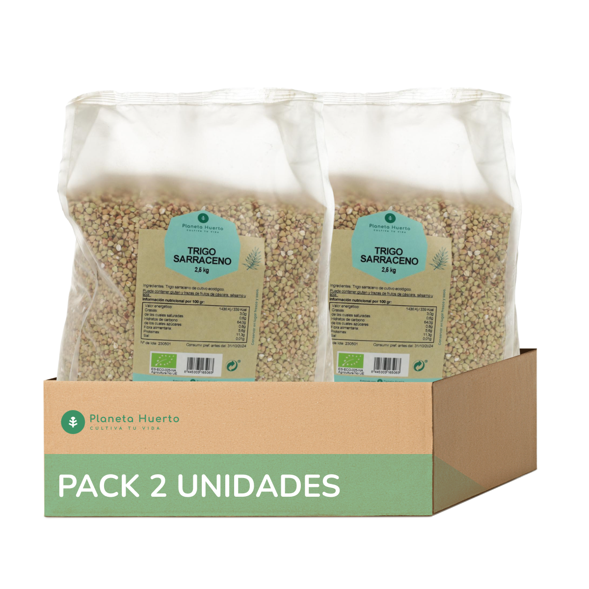 Pak 2x Boekweit ECO Planeta Huerto 2,5 kg