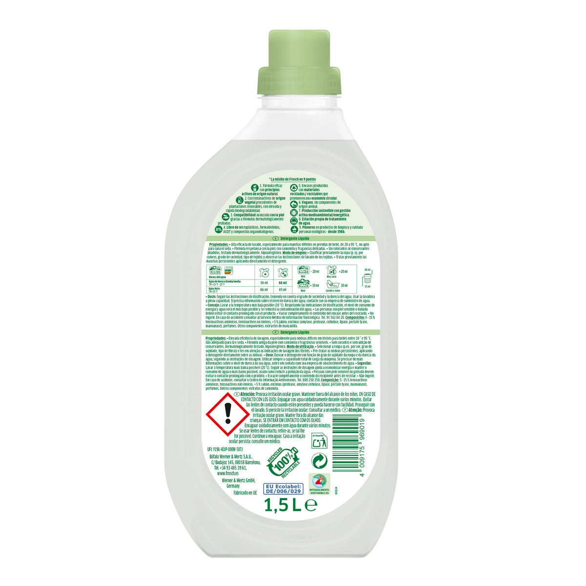 Płyn do prania dziecięcego Frosch, 1500 ml