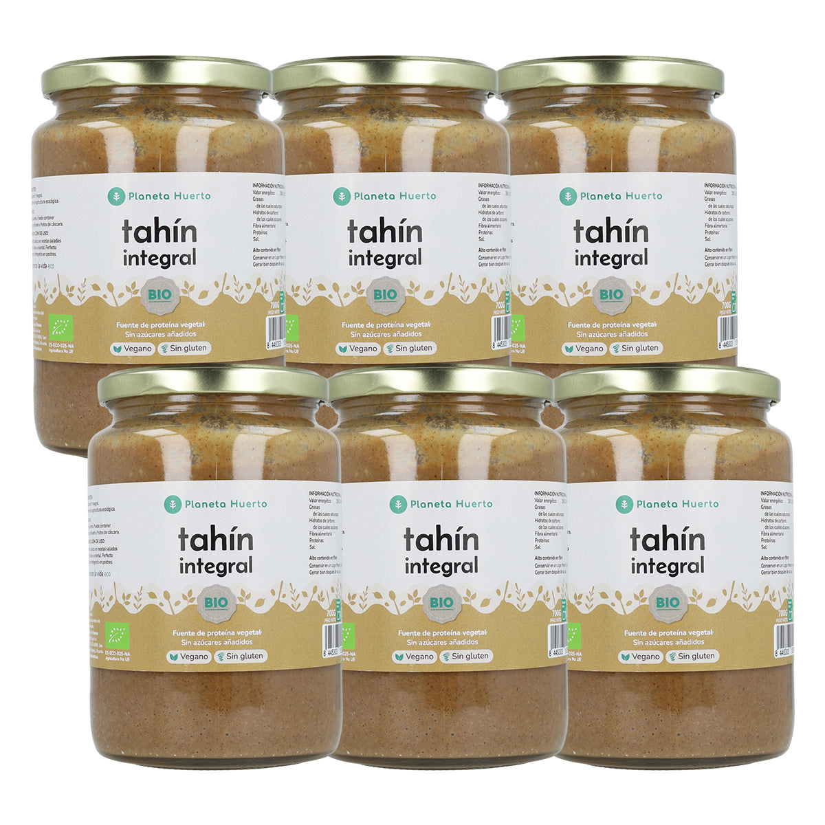 Pack 6x Tahin Integral ECO Planeta Huerto 700 gr