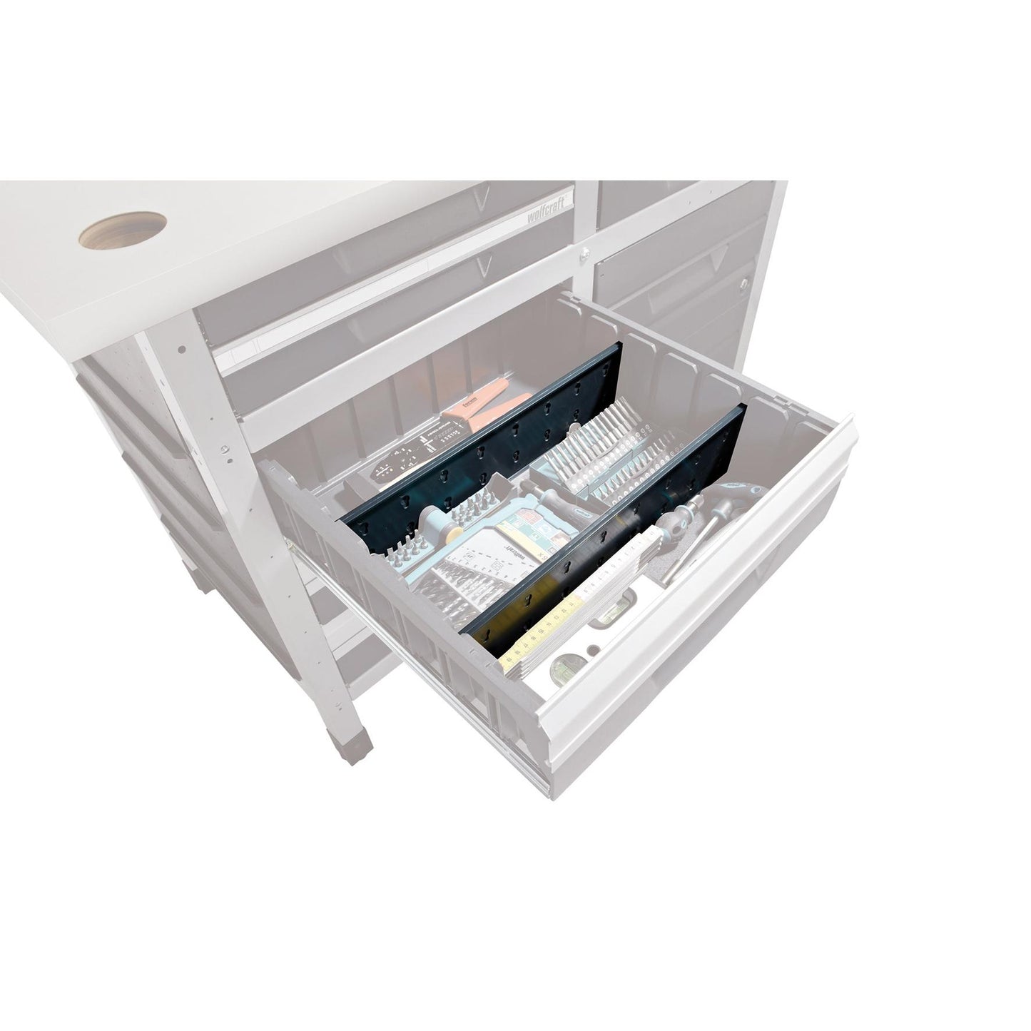 Wolfcraft 6071000 – 2 Trennwände für kleine Schubladen 6072000