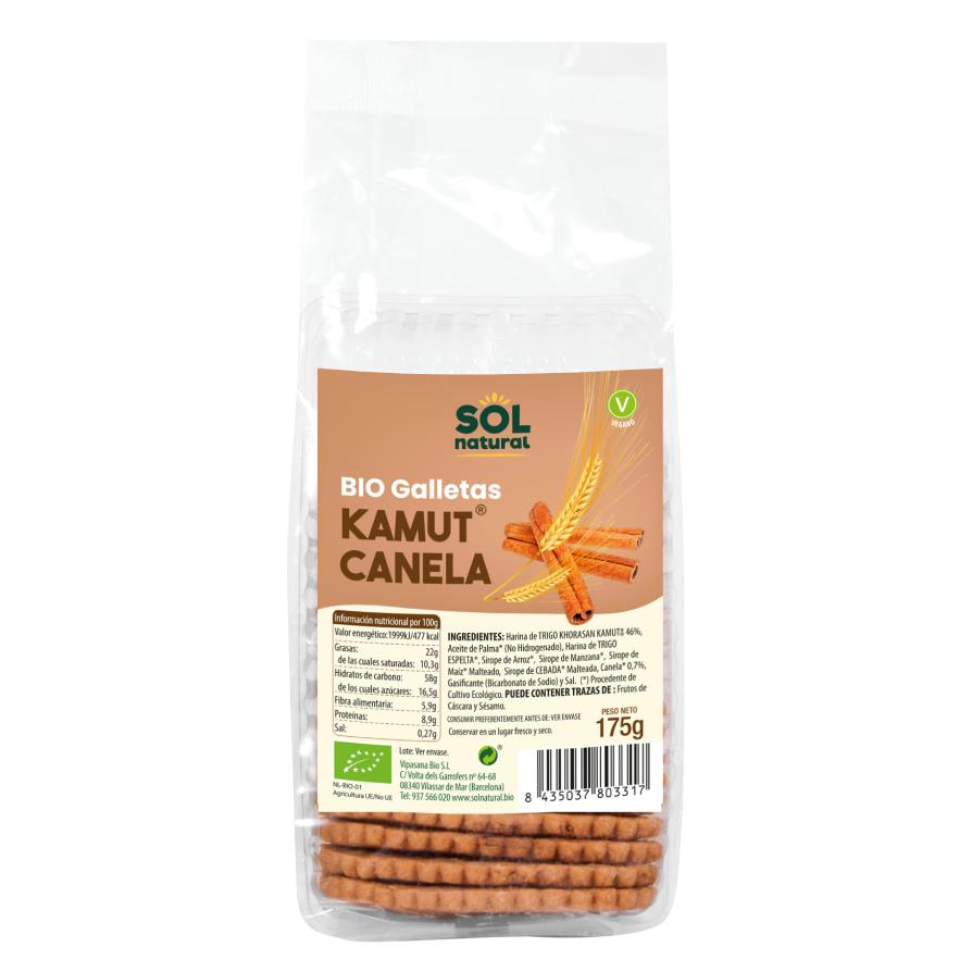 Ciasteczka z kamutu z cynamonem Sol Natural 175 g