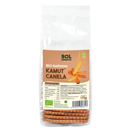 Ciasteczka z kamutu z cynamonem Sol Natural 175 g