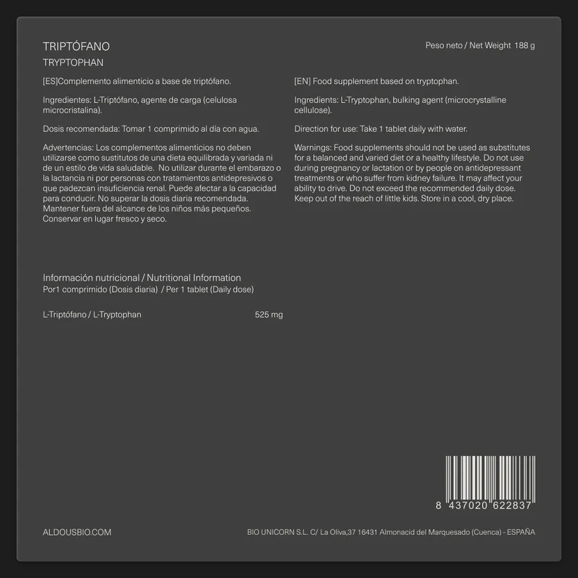 Reines Tryptophan Aldous Bio 300 Tabletten