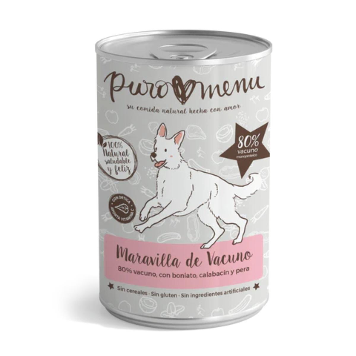 Nourriture humide Barf pour chiens Maravilla de bœuf BIO Puromenu 800 g