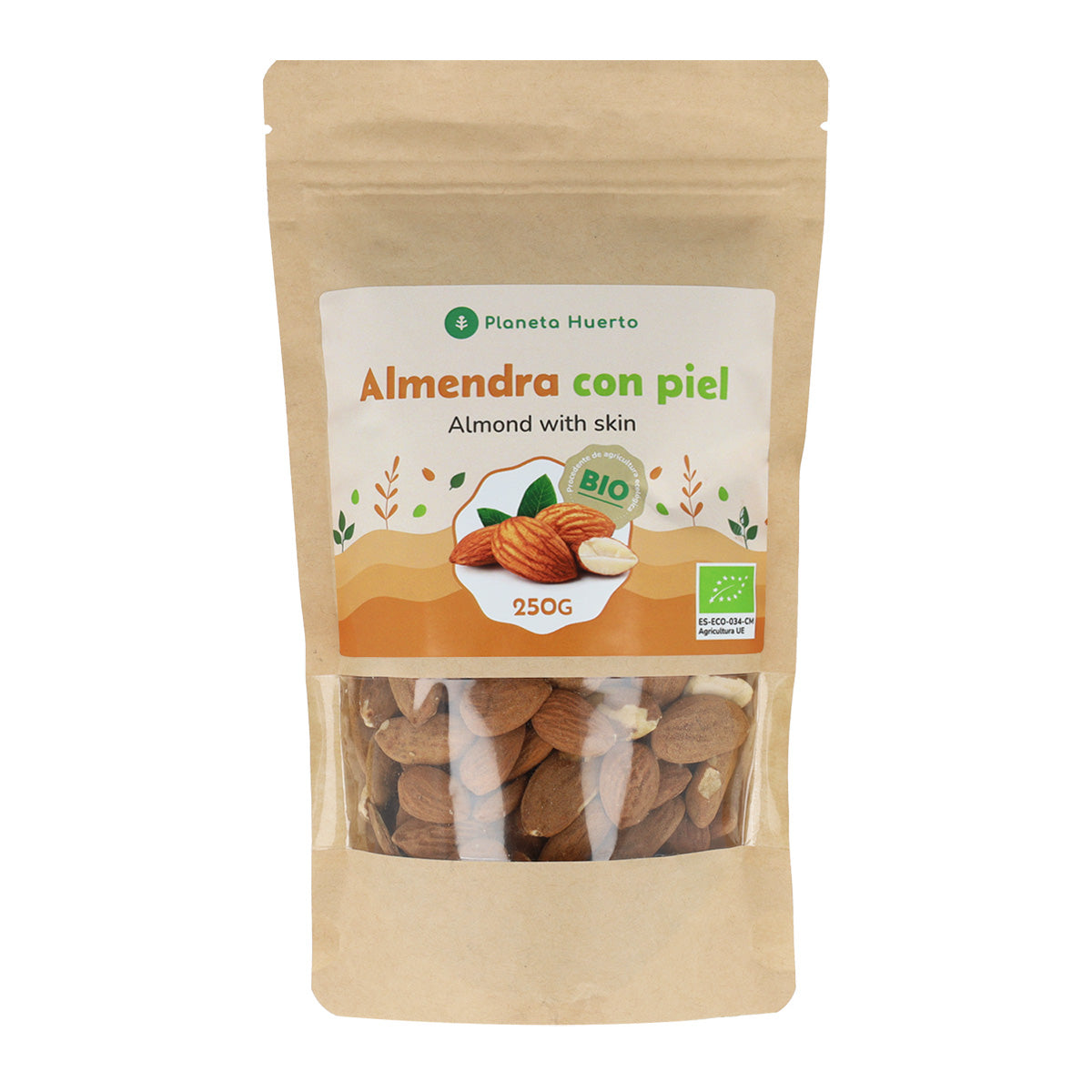 Mandorle naturali con pelle ECO Planeta Huerto 250 g