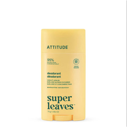 Super leaves Deodorante - Earl grey & Fresh cucumber twist and glide, Attitude, 75 g