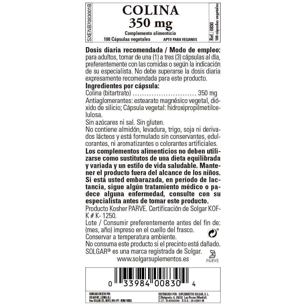 Colina, 100 capsule da 350 mg