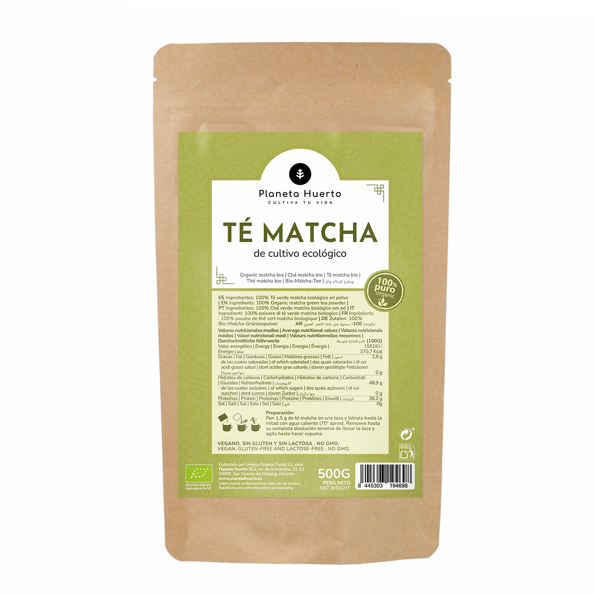 Matcha-Tee in Pulverform ECO Planeta Huerto 500 g