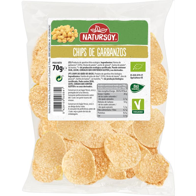 Chips de garbanzos ECO, 70 g. Natursoy
