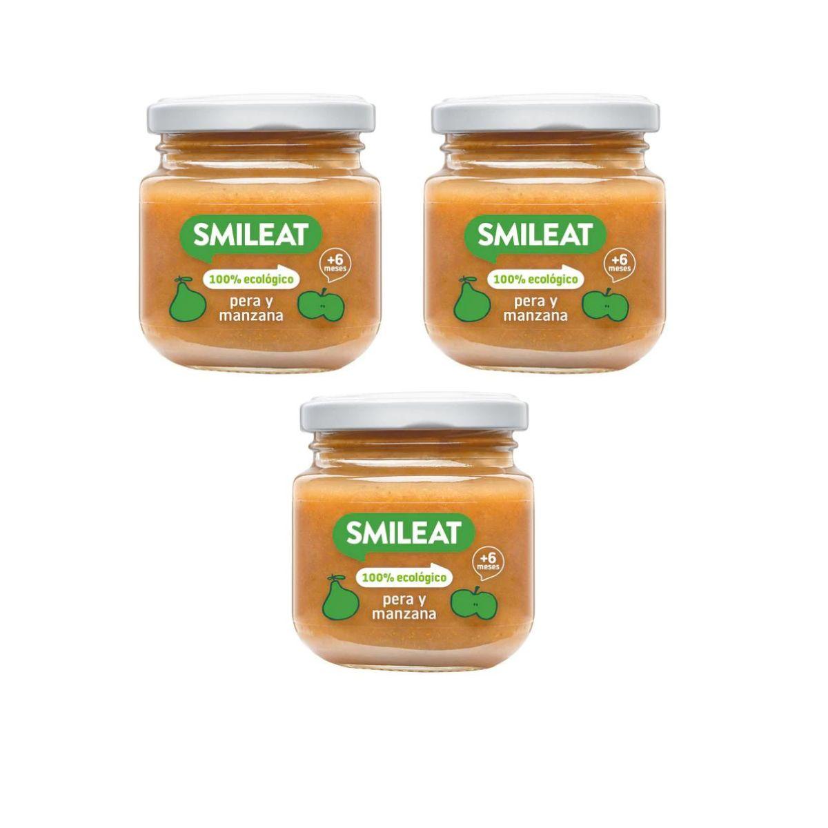 PROMO 3x Vasetto BIO pera e mela +6 mesi Smileat, 130 g