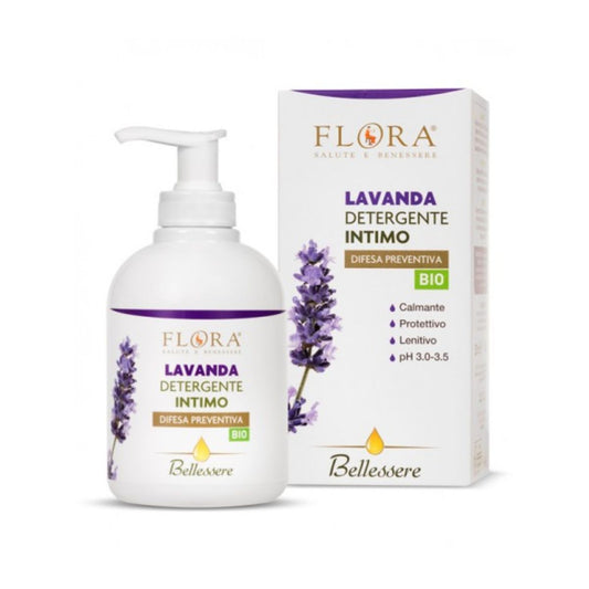 FLORA Intimgel mit Lavendel. Beruhigt, schützt und macht die Haut geschmeidig. 250 ml