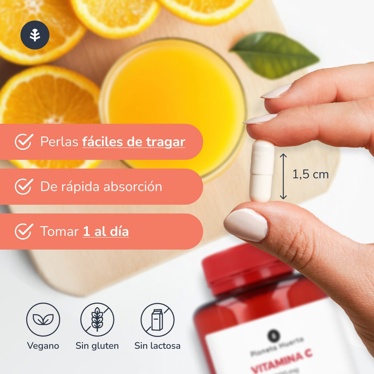 Pack 2x C-vitamin 1000 mg Planeta Huerto 90 vegetabiliska kapslar