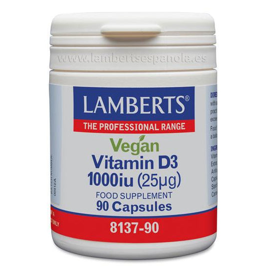 Vitamine D3 végétalienne  1000 UI 25 µg, Lamberts