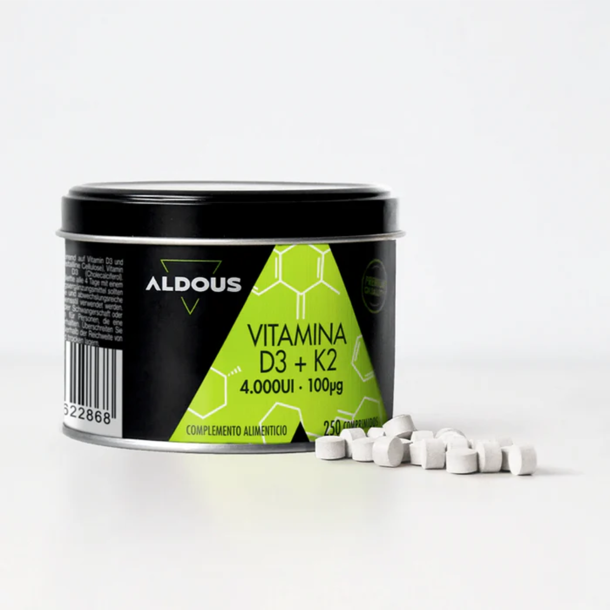 Vitamin D3 + K2 Aldous 250 tabletter