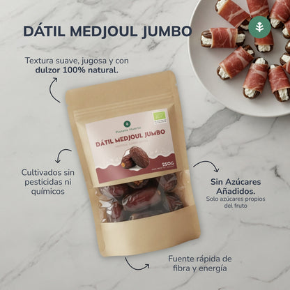 Jumbo-dadlar ECO Planeta Huerto 500 g