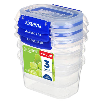 Pack de récipients hermétiques Sistema Klip It+ 3x400 ml
