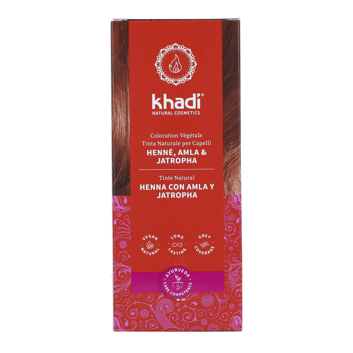 Henné naturel Amla et Jatropha, Khadi, 100 g
