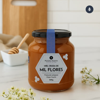Pack 6x Miel Cruda de Mil Flores Planeta Huerto 1 Kg