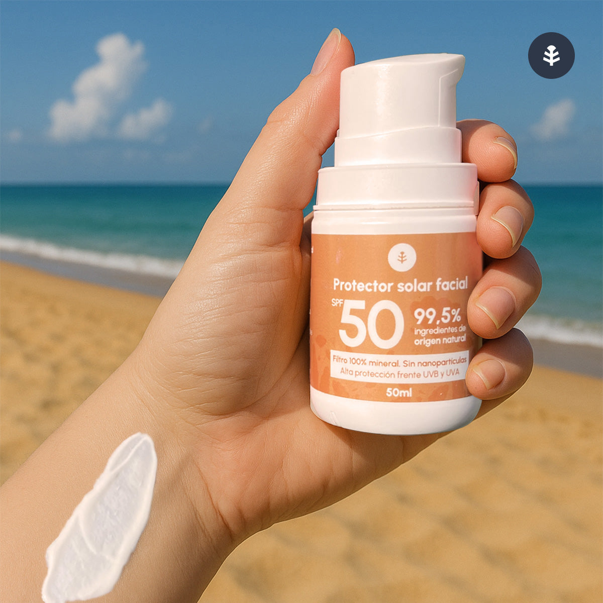 100 % mineralisk solkräm för ansiktet SPF50 Planeta Huerto 50 ml
