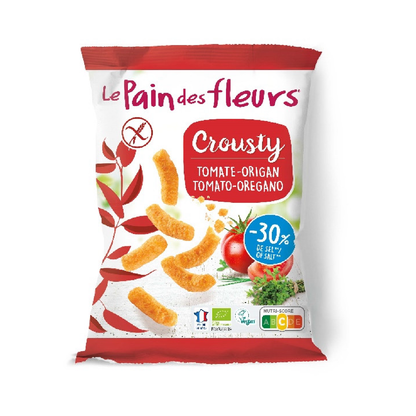 Le Pain des Fleurs Crousty Tomato and Oregano Snacks 75 g