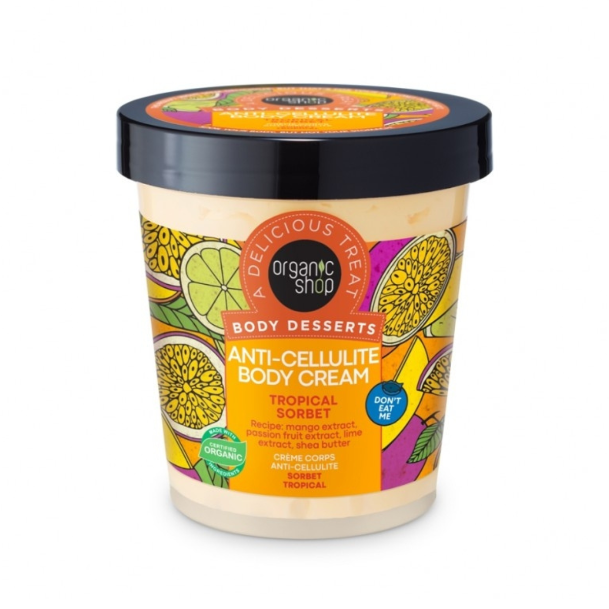 Krem antycellulitowy do ciała sorbet tropikalny Organic Shop 450 ml