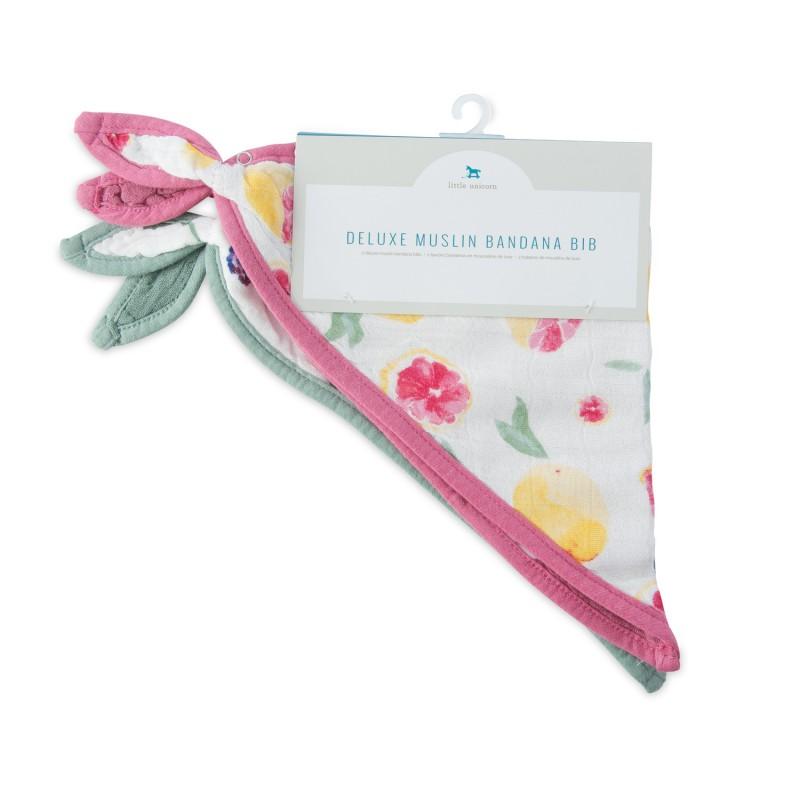 Bavaglini in bambù Sweet Tartar 2 pezzi rosa e blu Little Unicorn