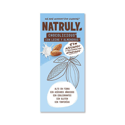 Tavoletta di cioccolato al latte con mandorle Natruly 85 g