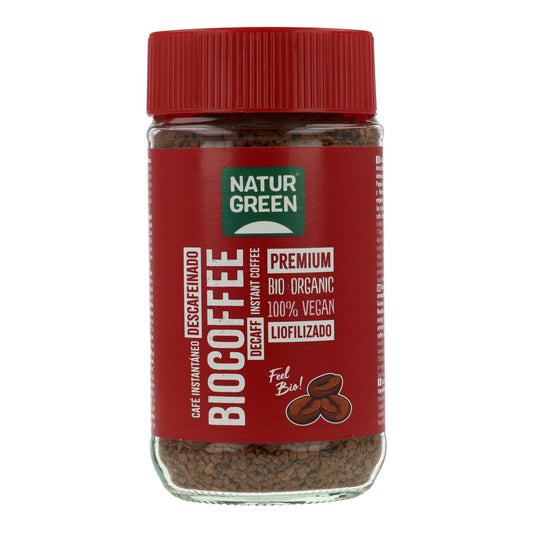Biocoffee Löslicher Kaffee Entkoffeiniert Bio Premium NaturGreen 100 g